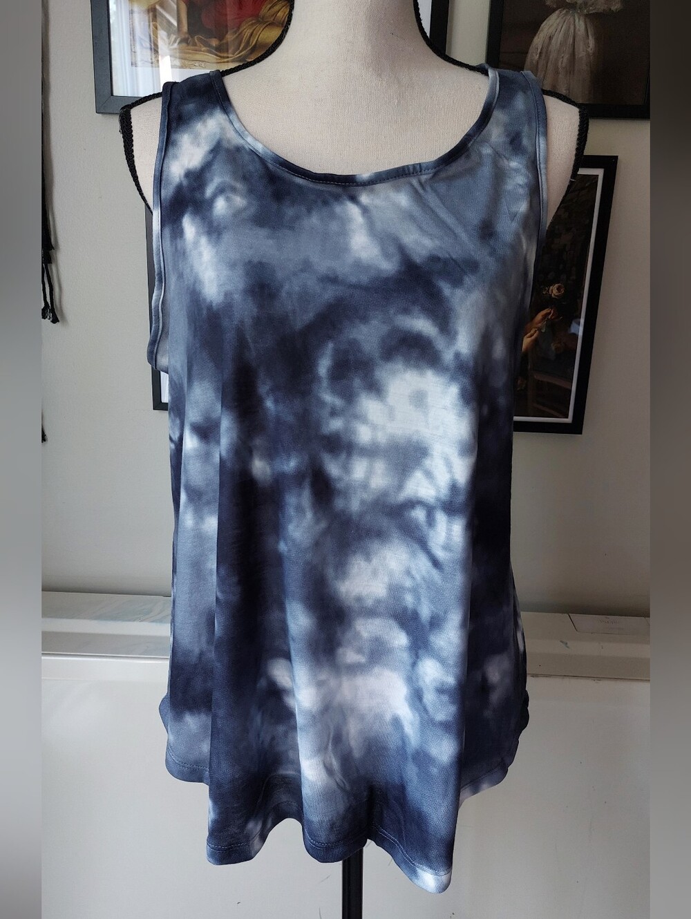 NWT Gray/White Tye Dye Tank Top